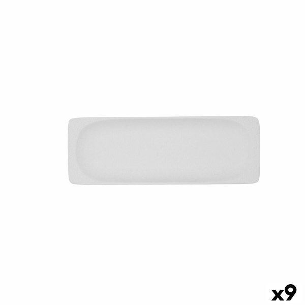 Snack tray Bidasoa Fosil White Ceramic Aluminium Oxide 25,6 x 9,1 x 2,3 cm (9Units) Fashion