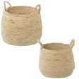 Set of Baskets Alexandra House Living 03769 Brown wicker Rattan Natural Fibre (2 Units) Discount