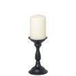 Candle Holder Alexandra House Living Black Metal 9 x 18 x 9 cm on Sale