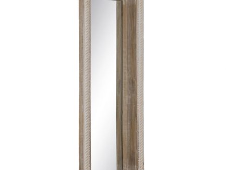 Wall mirror White Natural Vertical 106,6 x 12,7 x 38 cm For Sale