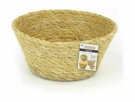 Multi-purpose basket Privilege Seagrass Circular 13 x 7 cm (24 Units) For Discount