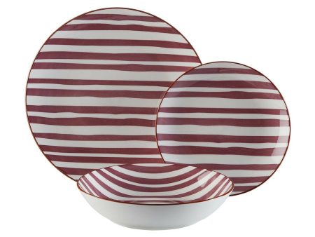 Dinnerware Set Versa Venecia 18 Pieces Brown Porcelain Online now