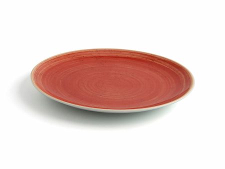 Flat Plate Ariane Terra Red Ceramic Ø 21 cm (12 Units) Supply