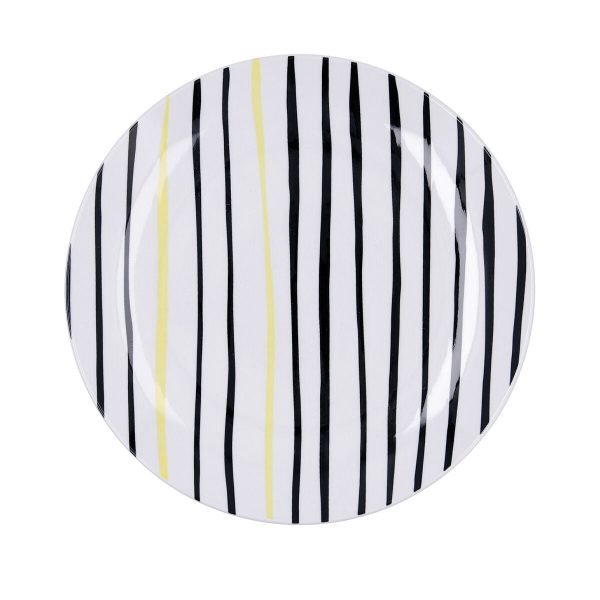 Flat Plate Bidasoa Zigzag Multicolour Ceramic Ø 26,5 cm (12 Units) on Sale