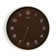 Wall Clock Versa Golden Brown PU (30,5 x 4,3 x 30,5 cm) Hot on Sale