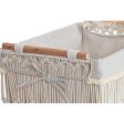 Laundry basket Home ESPRIT White Natural Metal Shabby Chic 42 x 32 x 51 cm 5 Pieces on Sale