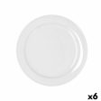 Flat plate Bidasoa Glacial Ceramic White (24 cm) (Pack 6x) Supply