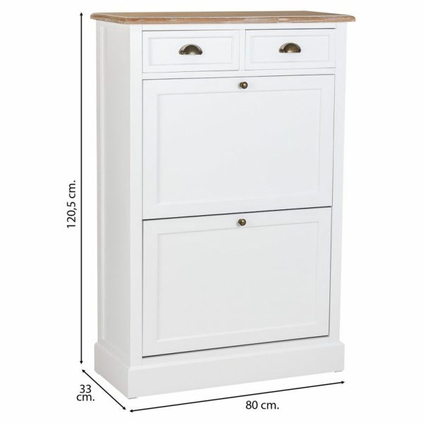 Shoe cupboard Alexandra House Living White Brown 33 x 120 x 80 cm Supply