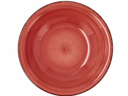 Deep Plate Quid Vita Ceramic Red (ø 21,5 cm) (12 Units) on Sale