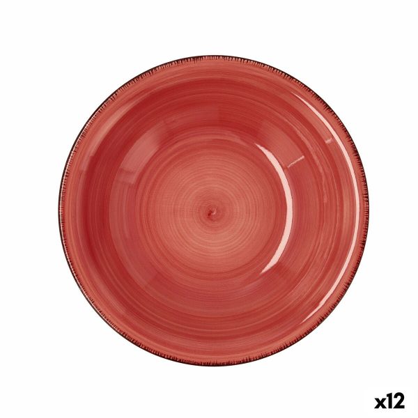 Deep Plate Quid Vita Ceramic Red (ø 21,5 cm) (12 Units) on Sale