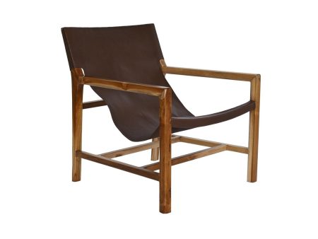 Armchair DKD Home Decor Natural Dark brown Teak 66 x 73 x 77 cm Hot on Sale