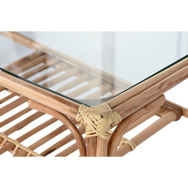 Centre Table Home ESPRIT Natural Bamboo Rattan 76 x 46 x 40 cm Hot on Sale