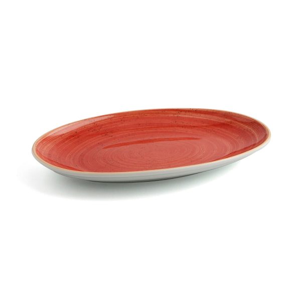 Serving Platter Ariane Terra Oval Ceramic Red (Ø 32 cm) (6 Units) For Cheap