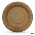 Plate set Algon Disposable kraft paper 3 Pieces 28 cm (24 Units) For Cheap