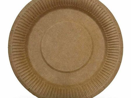 Plate set Algon Disposable kraft paper 3 Pieces 28 cm (24 Units) For Cheap