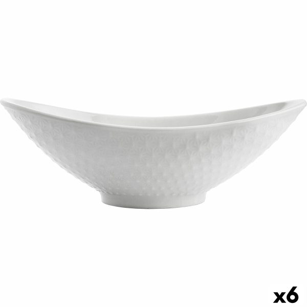 Serving Platter Quid Gastro Oval Ceramic White (21,5 x 12,5 x 7 cm) (6 Units) For Discount