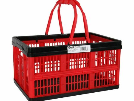 Folding Box with Handles Tontarelli Voilà 16 L Red 39 x 25,5 x 21 cm (10 Units) Discount