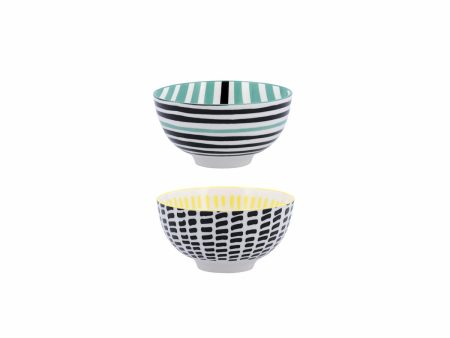 Bowl Bidasoa Zigzag Multicolour Ceramic 11 cm (24 Units) Fashion