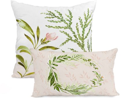 Set of cushion covers HappyFriday Herbal Multicolour 2 Pieces For Sale