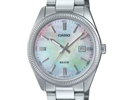 Men s Watch Casio DATE - SILVER, MOP DEAL (Ø 38,5 mm) For Cheap