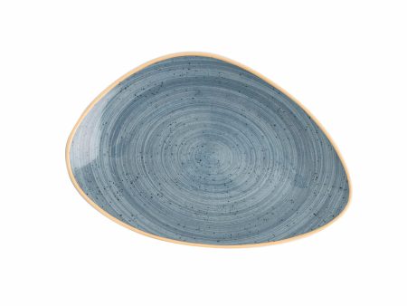 Flat Plate Ariane Terra Triangular Blue Ceramic Ø 29 cm (6 Units) on Sale