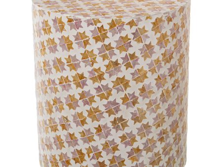 Stool Alexandra House Living Multicolour Mother of pearl 35 x 40 x 35 cm Fashion