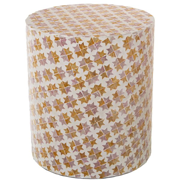 Stool Alexandra House Living Multicolour Mother of pearl 35 x 40 x 35 cm Fashion