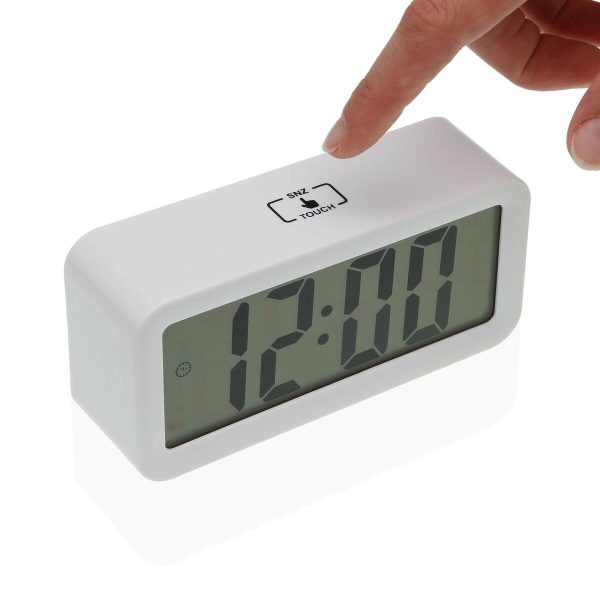 Alarm Clock Versa White Metal 3,9 x 6,5 x 13,4 cm Discount