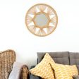 Wall mirror Vinthera Moa Rattan Natural 59 cm (4 Units) Fashion