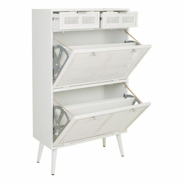 Shoe cupboard Alexandra House Living White 32 x 120 x 70 cm Grille Online Hot Sale