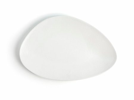 Flat plate Ariane Antracita Triangular Ceramic White (Ø 29 cm) (6 Units) Sale