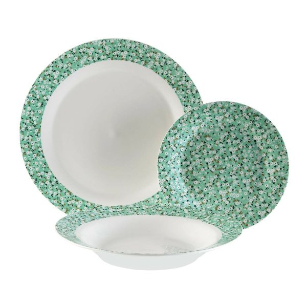 Dinnerware Set Versa Bellis Flowers 18 Pieces Porcelain Online Sale