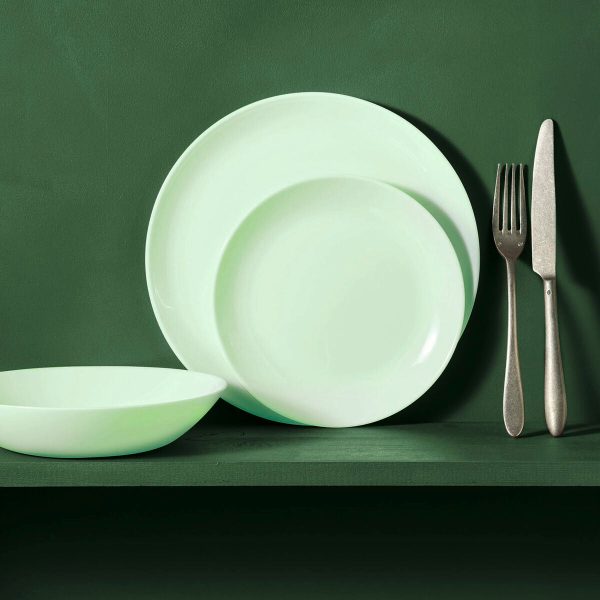 Dinnerware Set Luminarc Diwali Paradise Green Glass 12 Pieces Hot on Sale