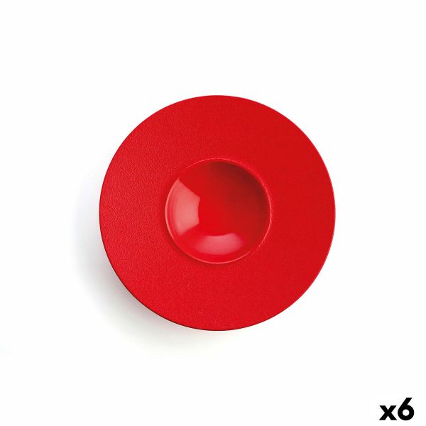 Deep Plate Ariane Antracita Ceramic Red (Ø 28 cm) (6 Units) Hot on Sale