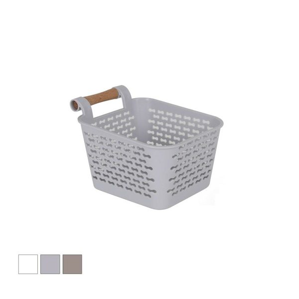 Multi-purpose basket Confortime Plastic With handles Wood 13 x 11 x 8 cm (36 Units) Sale