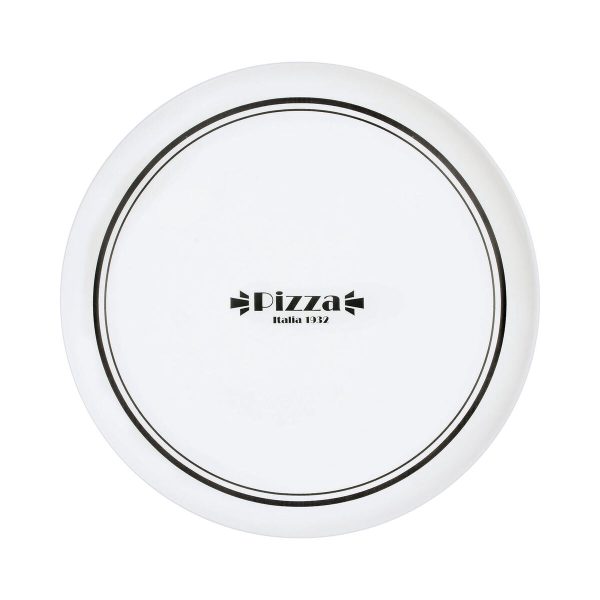 Pizza Plate Luminarc Firend s Time Bistro White Black Glass Ø 32 cm (12 Units) Discount