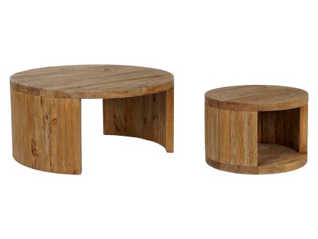 Set of 2 tables Home ESPRIT Wood 99 x 99 x 48 cm Discount