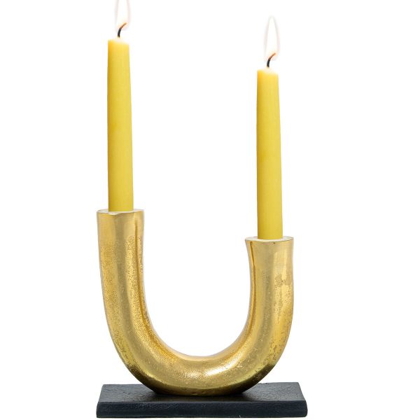 Candle Holder Alexandra House Living Golden Aluminium 21 x 20 x 8 cm Online Sale