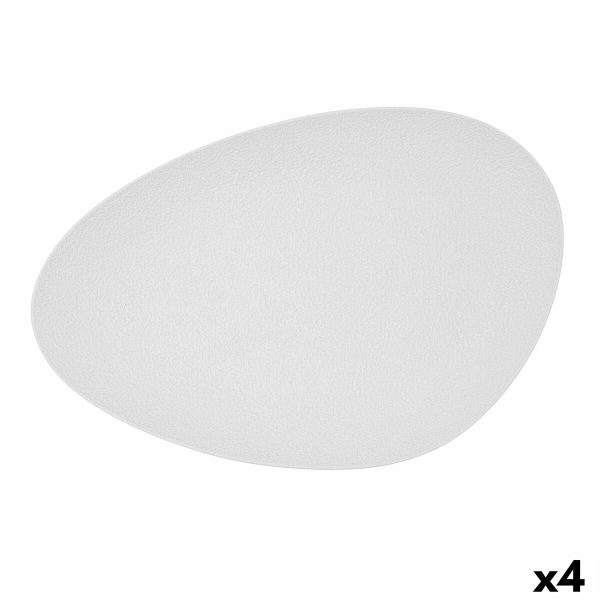 Snack tray Bidasoa Fosil White Ceramic Aluminium Oxide Oval 39,1 x 26,3 x 3,4 cm (4 Units) Online now