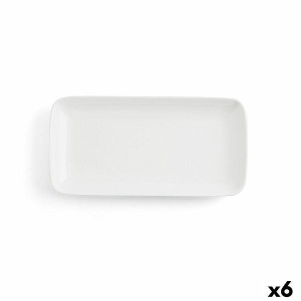 Serving Platter Ariane Vital Coupe Rectangular Ceramic White (28 x 14 cm) (6 Units) For Sale