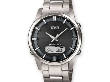 Men s Watch Casio LINEAGE Multiband 6 Tough Solar Black Silver (Ø 40 mm) Supply