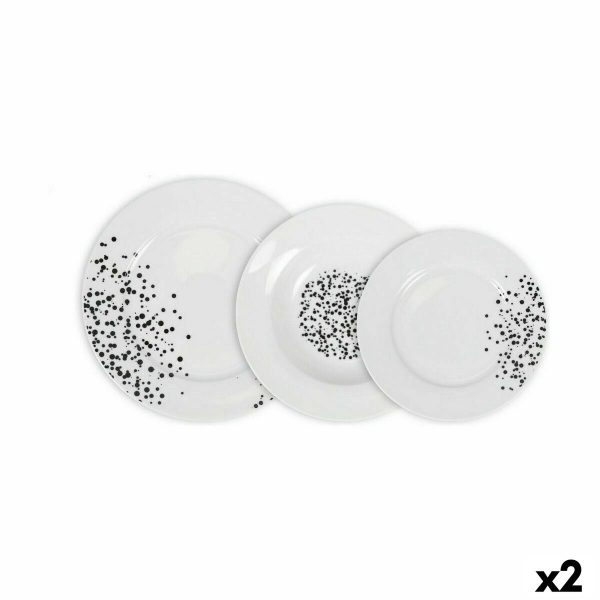 Dinnerware Set La Mediterránea Motes Circular 18 Pieces (2 Units) Discount