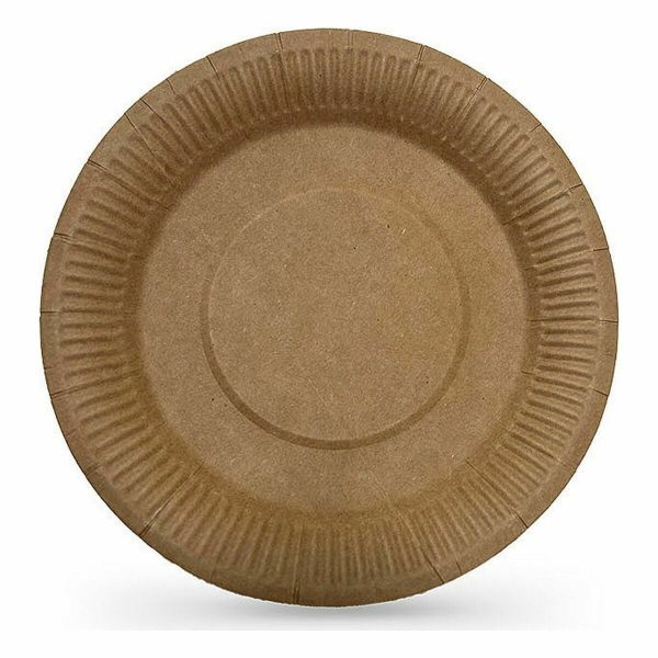 Plate set Algon Disposable kraft paper 10 Pieces 23 cm (18 Units) Fashion