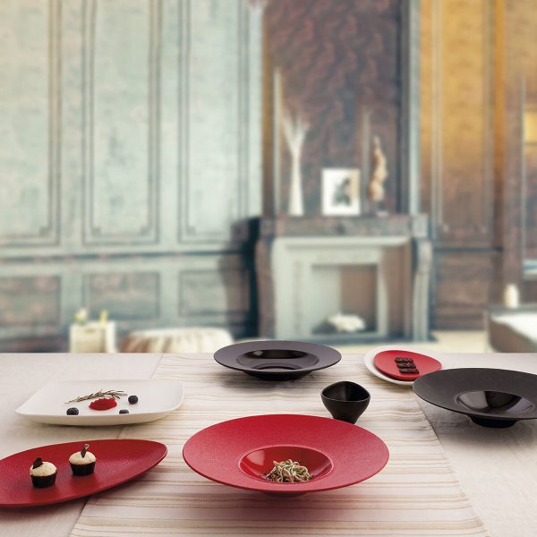 Deep Plate Ariane Antracita Ceramic Red (Ø 28 cm) (6 Units) Hot on Sale