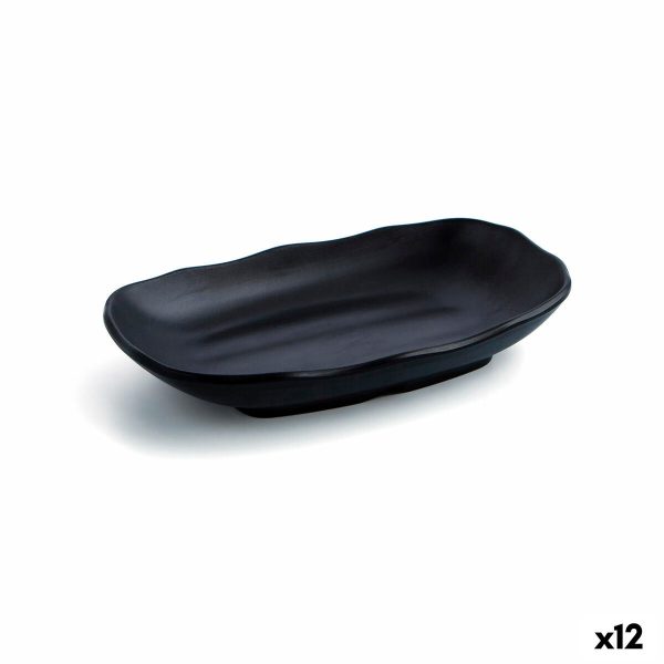 Deep Plate Quid A bordo Black Plastic 25,5 cm (12 Units) Supply