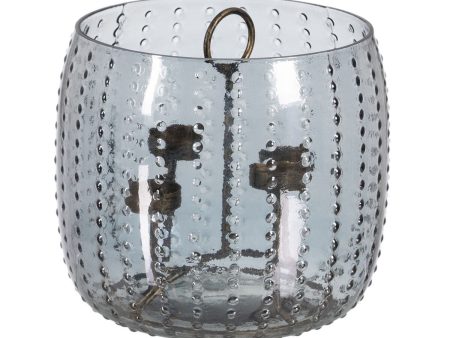 Candleholder Grey Metal Crystal Ø 23 cm 23 x 23 x 20 cm Fashion