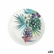 Plate set Algon Disposable Cardboard Tropical 8 Pieces 23 cm (24 Units) Online Sale