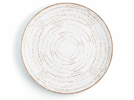 Flat Plate Ariane Tornado White Bicoloured Ceramic Ø 31 cm (6 Units) Supply