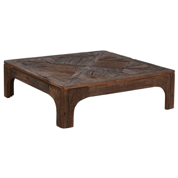 Centre Table Home ESPRIT Brown Wood 100 x 100 x 32 cm Hot on Sale