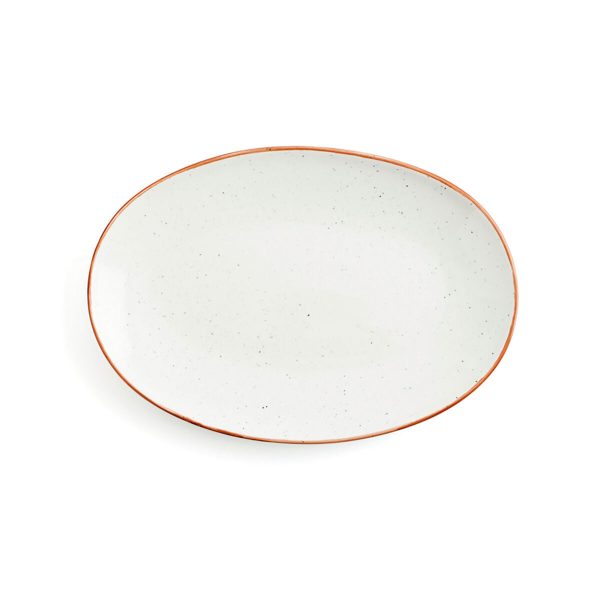 Serving Platter Ariane Terra Oval Ceramic Beige (Ø 32 cm) (6 Units) Online